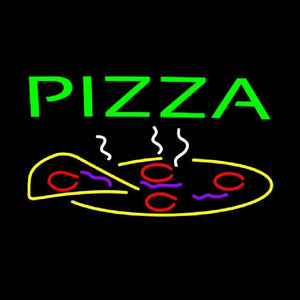 Green Pizza Logo Handmade Art Neon Sign