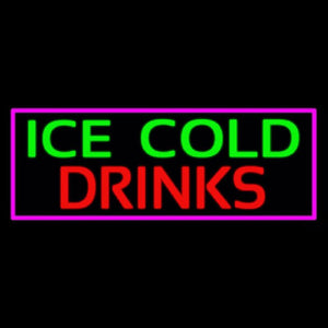 Green Red Ice Cold Drinks Handmade Art Neon Sign