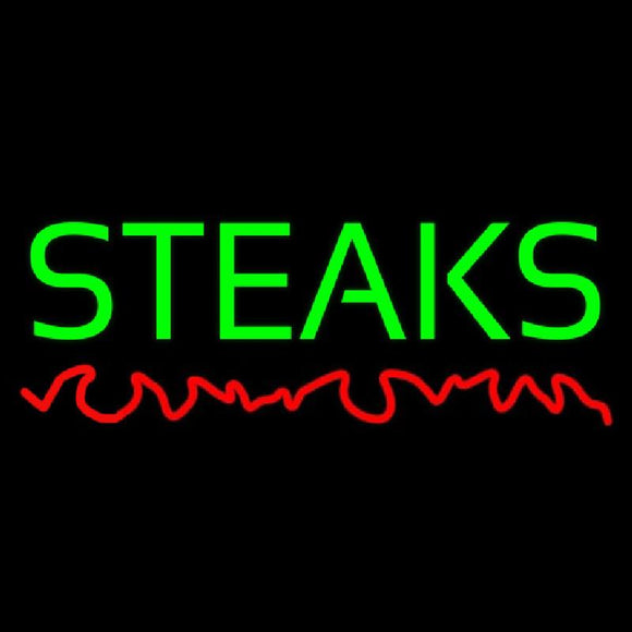 Green Steaks Handmade Art Neon Sign