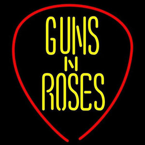Guns N Roses Guitar Pick Rock Band Handmade Art Neon Sign