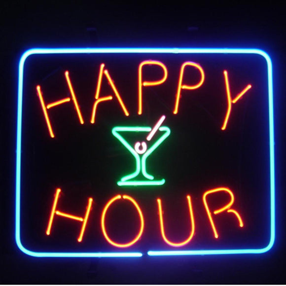 Professional  Happy Hour Beer Bar Open Neon Signs