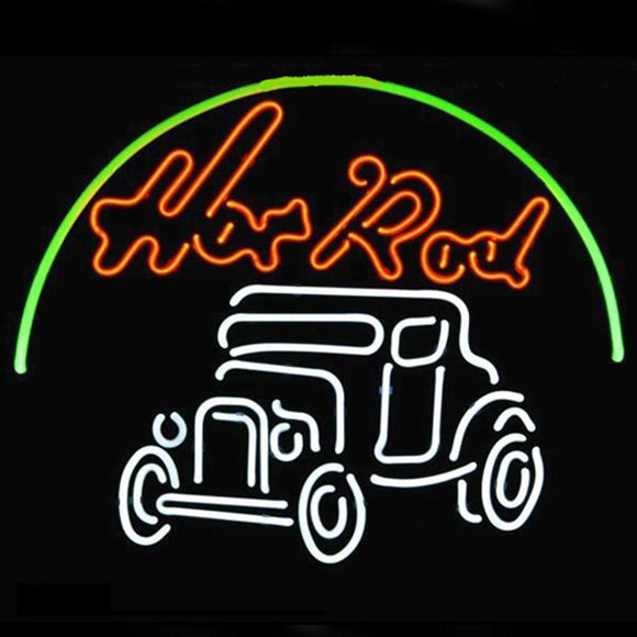 Professional  Hot Rod Hotrods Logo Auto Car Dealer Beer Bar Real Neon Sign Fast Ship