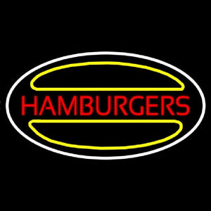 Hamburgers Logo Oval Handmade Art Neon Sign