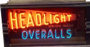 Headlight Overalls Handmade Art Neon Signs