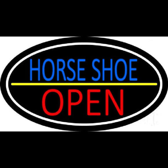 Horseshoe Open With Border Handmade Art Neon Sign
