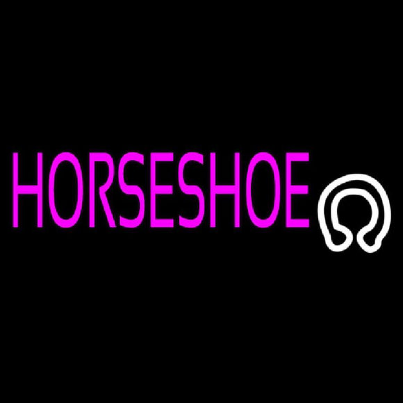 Horseshoe With Logo Handmade Art Neon Sign
