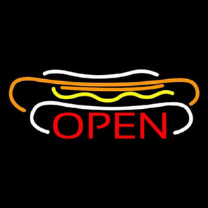 Hot Dogs Open Handmade Art Neon Sign