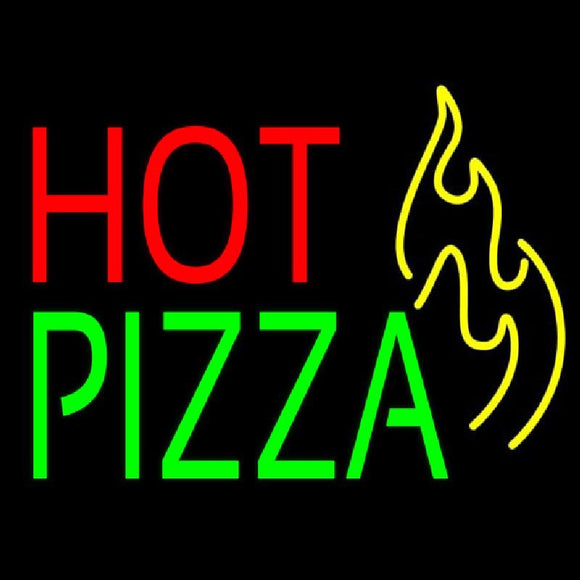 Hot Pizza With Icon Handmade Art Neon Sign