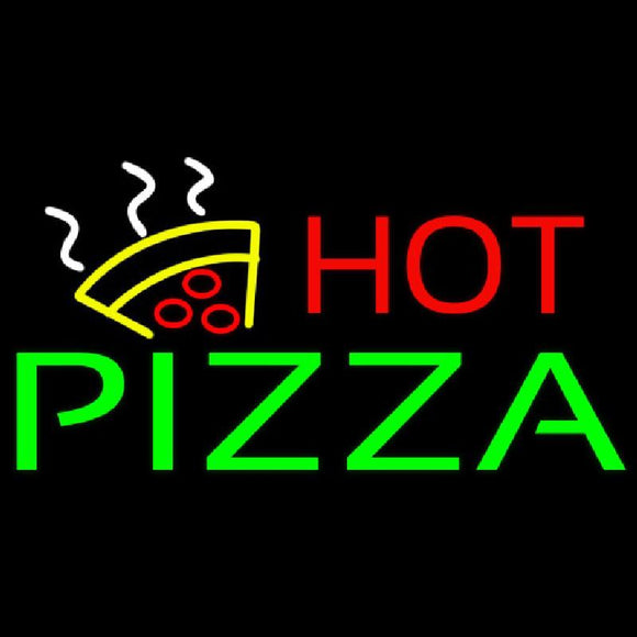 Hot Pizza With Logo Handmade Art Neon Sign
