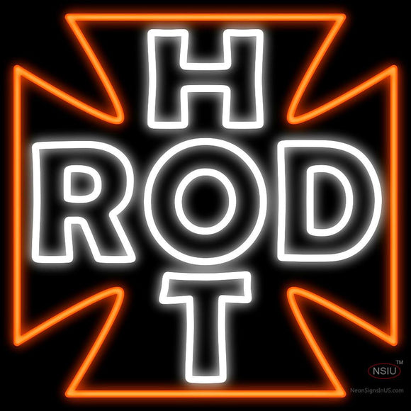 Hot Rod Iron Cross Neon Sign