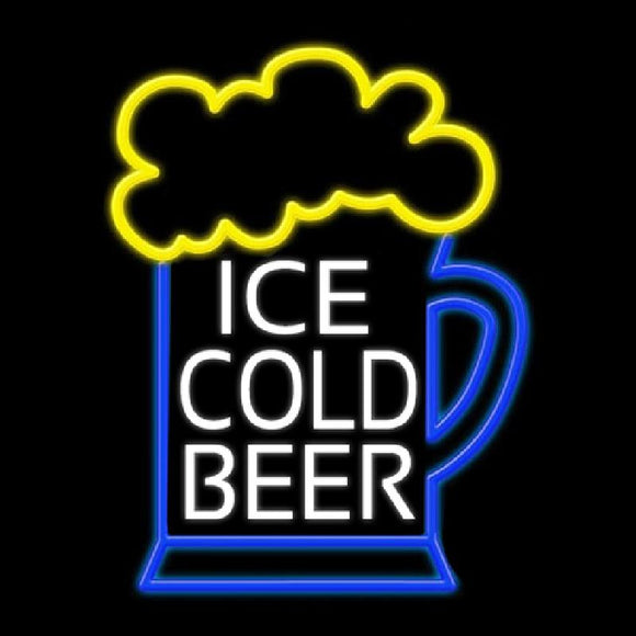 Ice Cold Beer Handmade Art Neon Sign