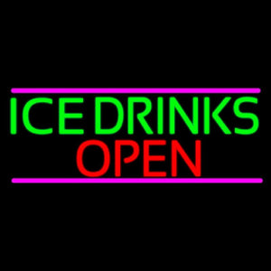 Ice Cold Drinks Open Handmade Art Neon Sign
