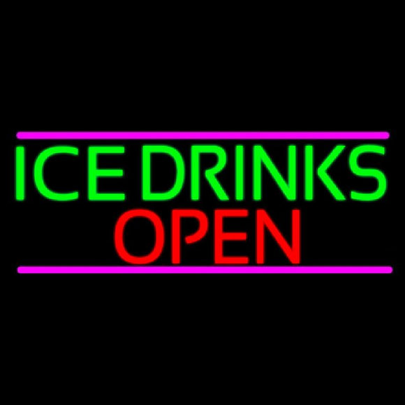 Ice Cold Drinks Open Handmade Art Neon Sign