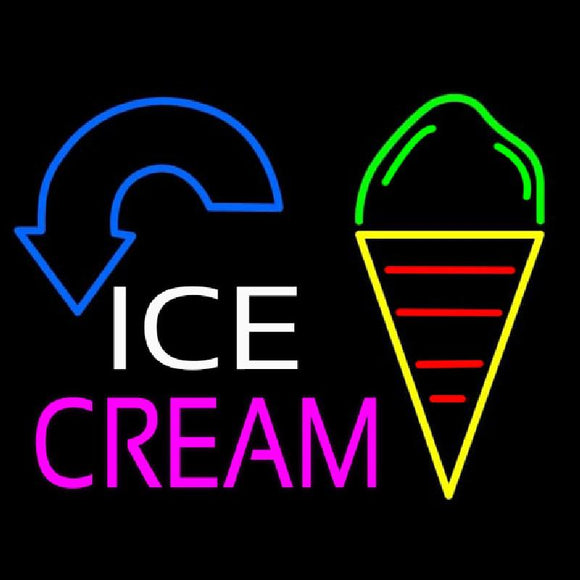 Ice Cream Arrow Handmade Art Neon Sign