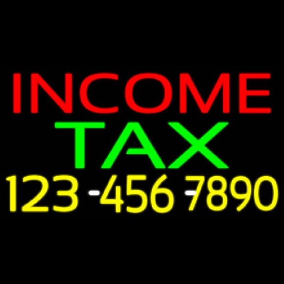 Income Tax With Phone Number Handmade Art Neon Sign