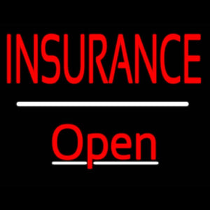 Insurance Open White Line Handmade Art Neon Sign