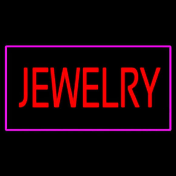 Jewelry Rectangle Purple Handmade Art Neon Sign