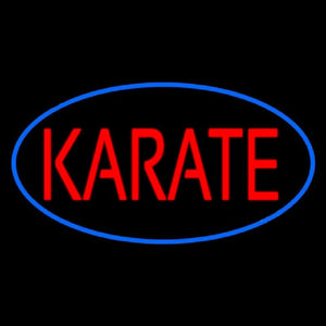 Karate Oval Blue Handmade Art Neon Sign