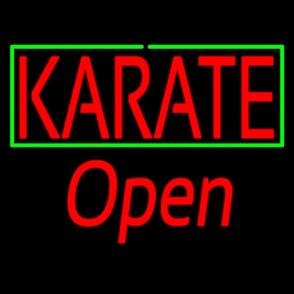 Karate Script1 Open Green Line Handmade Art Neon Sign