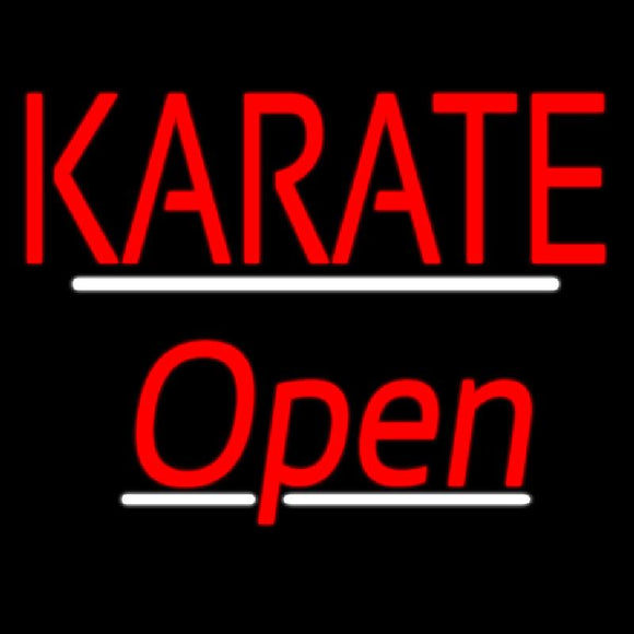 Karate Script2 Open White Line Handmade Art Neon Sign