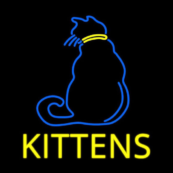 Kittens Cat Handmade Art Neon Sign