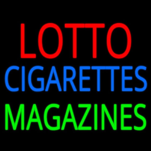 Lotto Cigarettes Magazines Handmade Art Neon Sign