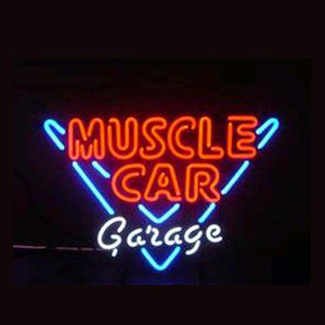 Professional  Muscle Car Garage Shop Open Neon Sign
