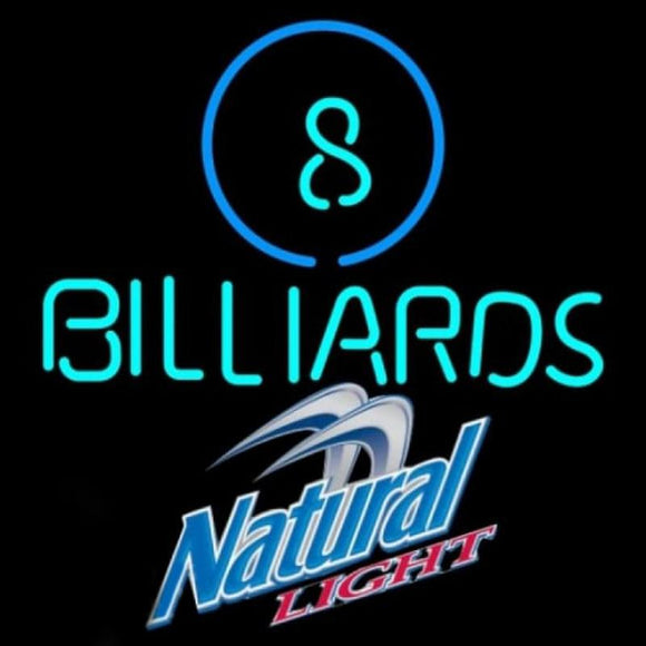 Natural Light Ball Billiards Pool Beer Sign Handmade Art Neon Sign