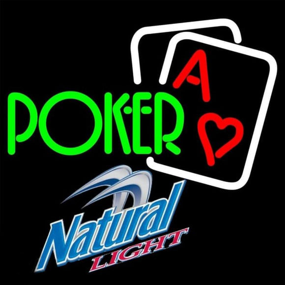 Natural Light Green PokerBeer Sign Handmade Art Neon Sign