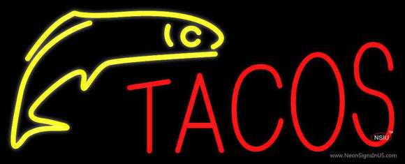 Red Tacos Logo Neon Sign