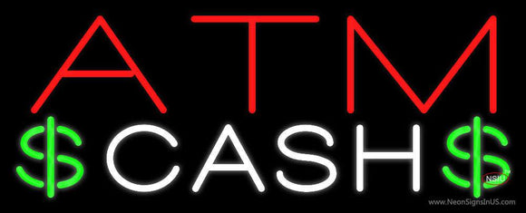 ATM Cash with Dollar Logo Neon Sign