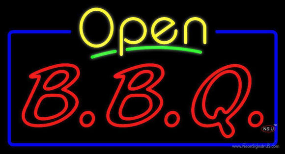 Open Double Stroke BBQ Neon Sign
