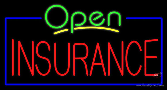 Green Open Insurance Neon Sign