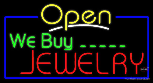 We Buy Jewelry Open Handmade Art Neon Sign