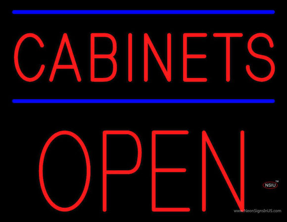 Cabinets Block Open Neon Sign