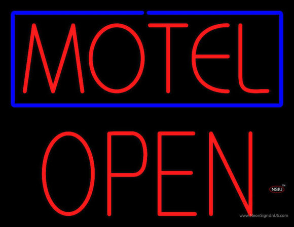 Motel Block Open Neon Sign