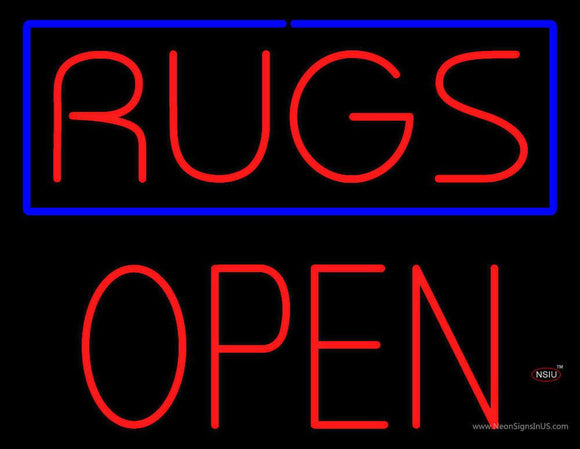 Rugs Block Open Neon Sign