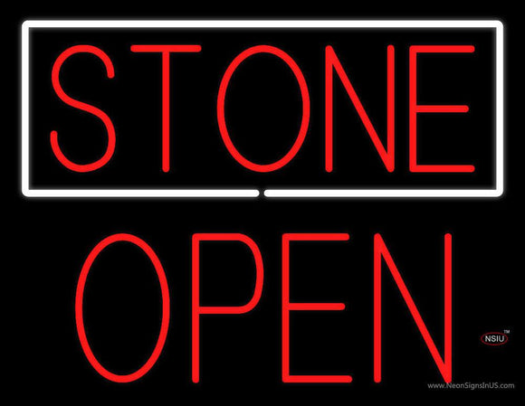 Stone Block Open Neon Sign