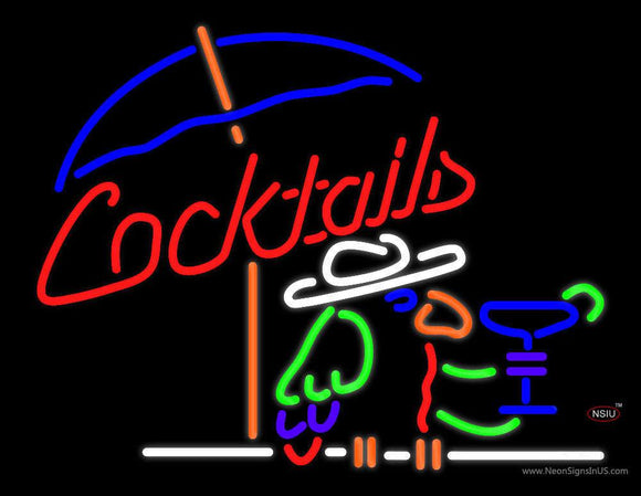 Cocktails Parrot Neon Sign