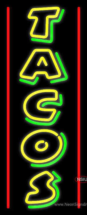 Double Stroke Yellow Tacos Neon Sign