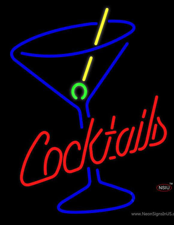 Cocktails and Martini Glass Neon Sign