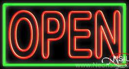 Double Stroke Pink Open With Aqua Border Neon Sign