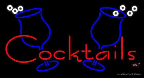Cocktails With Two Glasses Neon Sign