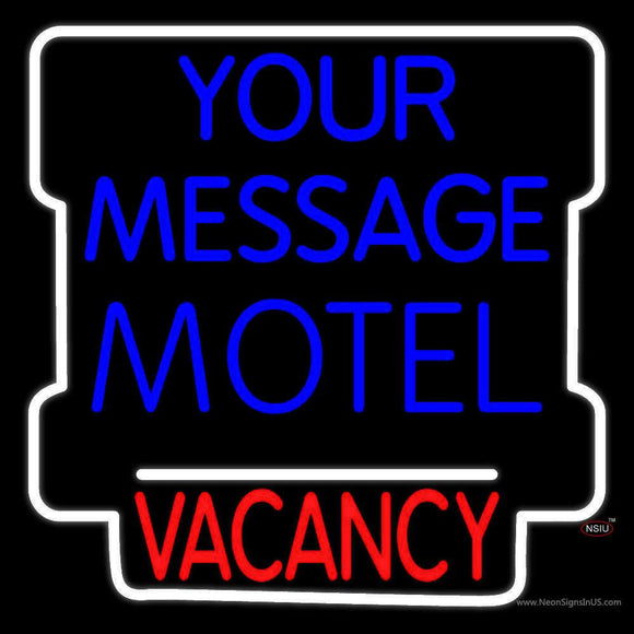 Custom Motel Vacancy Blue Neon Sign