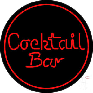 Round Cocktail Bar Neon Sign