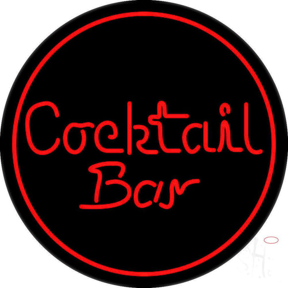 Round Cocktail Bar Neon Sign