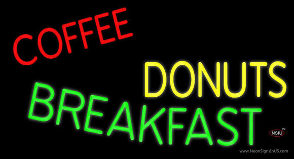 Coffee Donuts Breakfast Neon Sign