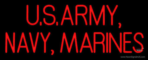 Us Army Navy Marines Handmade Art Neon Sign