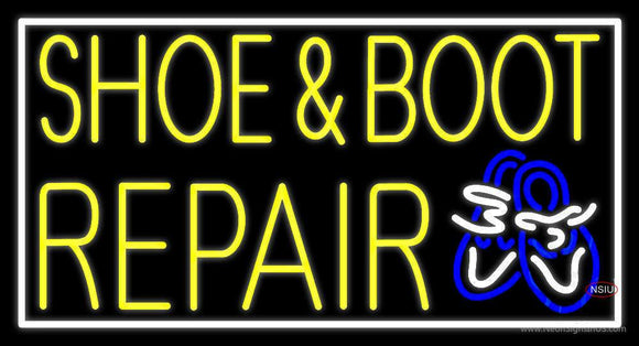 Yellow Shoe and Boot Repair Neon Sign