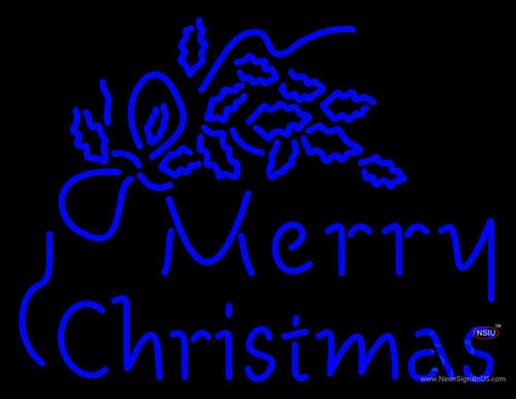 Blue Merry Christmas Neon Sign